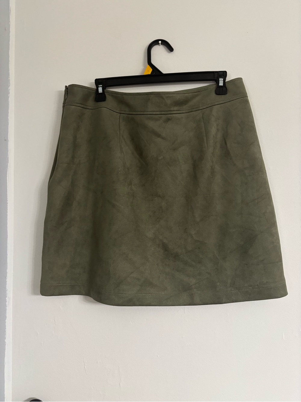 LOFT Olive Green Mini Suede Skirt